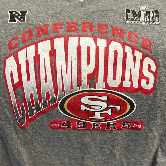NWT FANATICS SAN FRANCISCO 49ERS 2023 CONFERENCE CHAMPIONS SUPER BOWL T-SHIRT - Picture 2 of 6